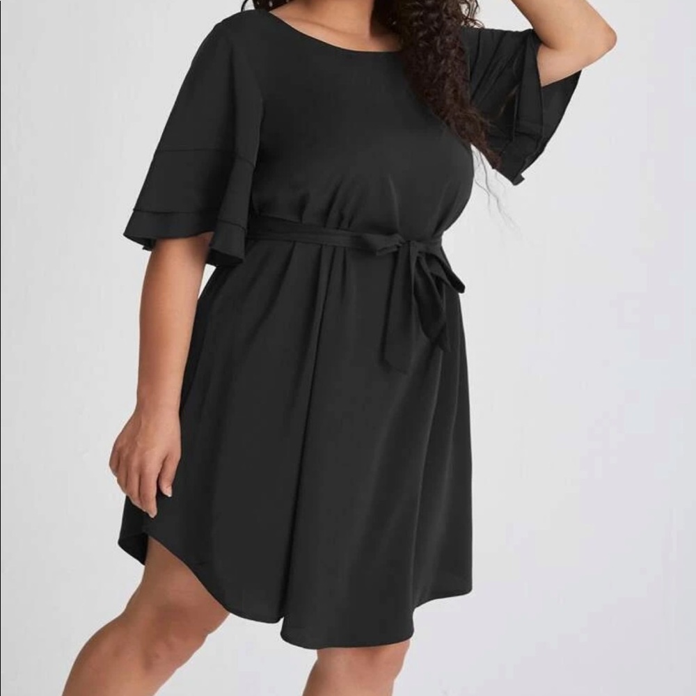 Boho flounce sleeve tunic dress - Picture 1 of 16